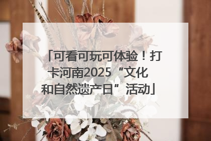 可看可玩可体验！打卡河南2025“文化和自然遗产日”活动