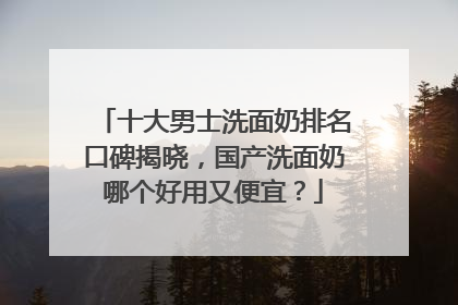 十大男士洗面奶排名口碑揭晓，国产洗面奶哪个好用又便宜？