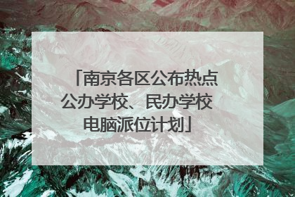南京各区公布热点公办学校、民办学校电脑派位计划