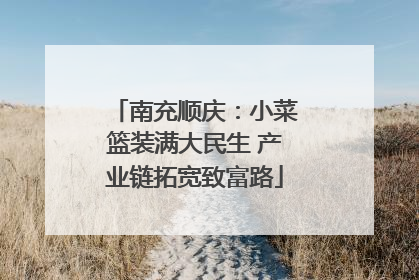 南充顺庆：小菜篮装满大民生 产业链拓宽致富路