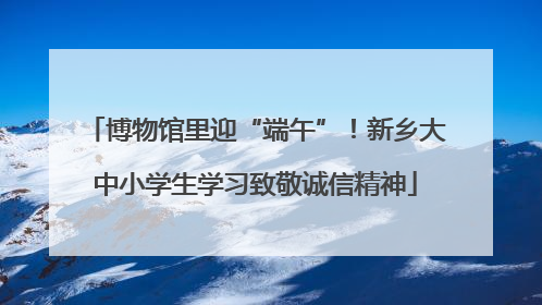 博物馆里迎“端午”！新乡大中小学生学习致敬诚信精神