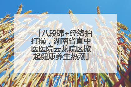 八段锦+经络拍打操，湖南省直中医医院云龙院区掀起健康养生热潮