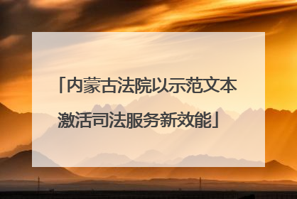 内蒙古法院以示范文本激活司法服务新效能
