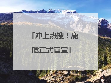 冲上热搜！鹿晗正式官宣
