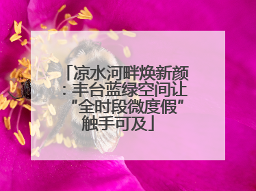 凉水河畔焕新颜：丰台蓝绿空间让“全时段微度假”触手可及