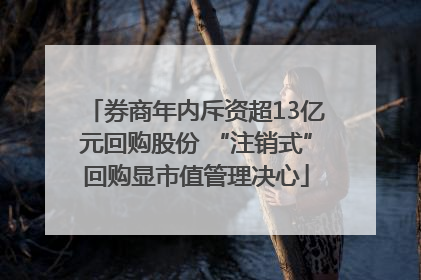 券商年内斥资超13亿元回购股份 “注销式”回购显市值管理决心