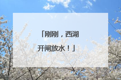 刚刚，西湖开闸放水！