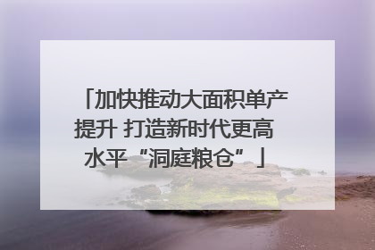 加快推动大面积单产提升 打造新时代更高水平“洞庭粮仓”