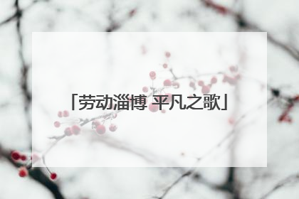 劳动淄博 平凡之歌