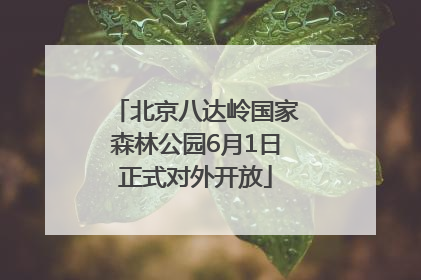 北京八达岭国家森林公园6月1日正式对外开放