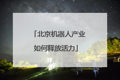 北京机器人产业如何释放活力