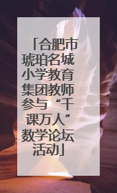 合肥市琥珀名城小学教育集团教师参与“千课万人”数学论坛活动
