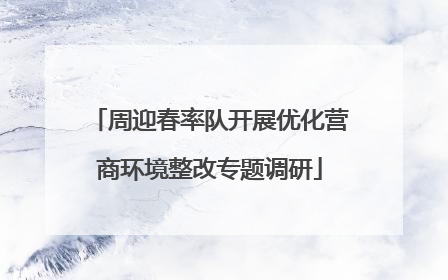 周迎春率队开展优化营商环境整改专题调研