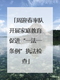 周迎春率队开展家庭教育促进“一法一条例”执法检查