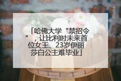 哈佛大学“禁招令”，让比利时未来首位女王、23岁伊丽莎白公主难毕业