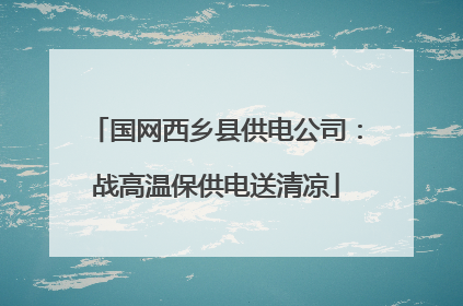 国网西乡县供电公司：战高温保供电送清凉