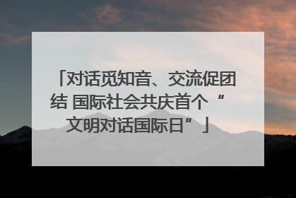 对话觅知音、交流促团结 国际社会共庆首个“文明对话国际日”