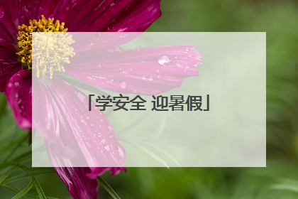 学安全 迎暑假