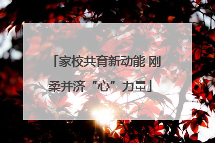 家校共育新动能 刚柔并济“心”力量
