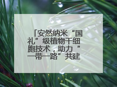 安然纳米“国礼”级植物干细胞技术，助力“一带一路”共建可持续未来