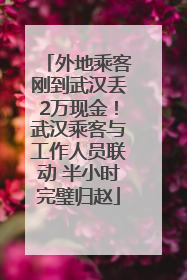 外地乘客刚到武汉丢2万现金！武汉乘客与工作人员联动 半小时完璧归赵