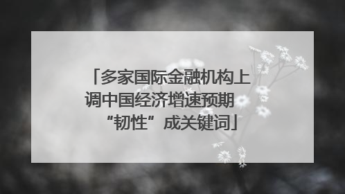 多家国际金融机构上调中国经济增速预期 “韧性”成关键词