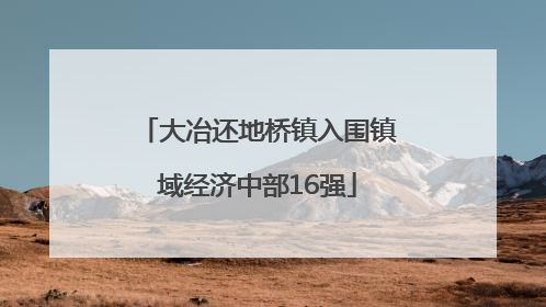 大冶还地桥镇入围镇域经济中部16强