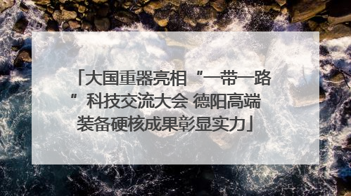 大国重器亮相“一带一路”科技交流大会 德阳高端装备硬核成果彰显实力
