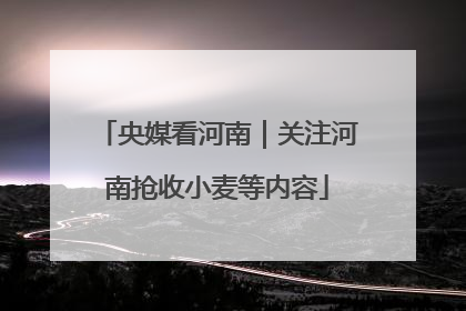 央媒看河南｜关注河南抢收小麦等内容