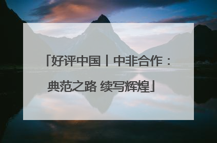 好评中国丨中非合作：典范之路 续写辉煌