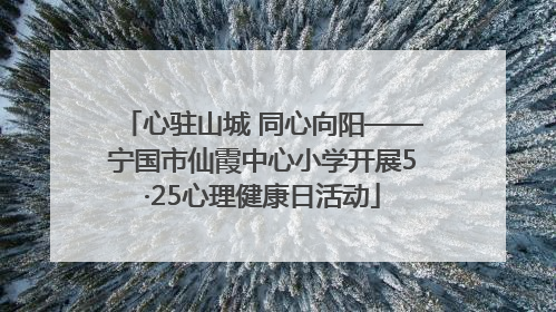 心驻山城 同心向阳——宁国市仙霞中心小学开展5·25心理健康日活动