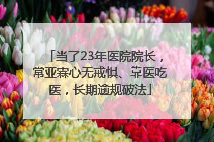 当了23年医院院长，常亚霖心无戒惧、靠医吃医，长期逾规破法