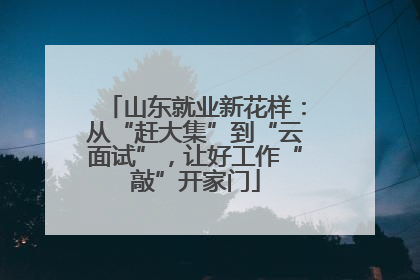 山东就业新花样：从“赶大集”到“云面试”，让好工作“敲”开家门