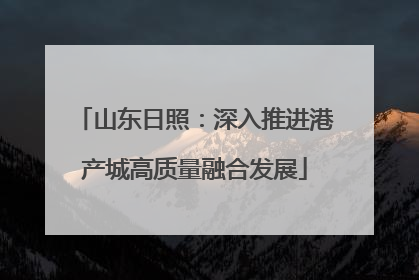 山东日照：深入推进港产城高质量融合发展