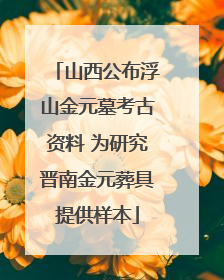山西公布浮山金元墓考古资料 为研究晋南金元葬具提供样本