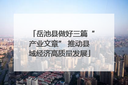 岳池县做好三篇“产业文章” 推动县域经济高质量发展