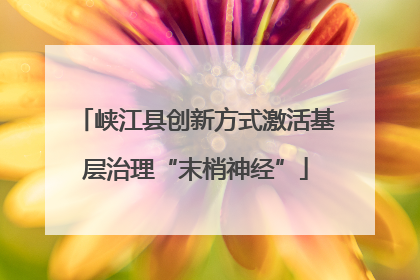 峡江县创新方式激活基层治理“末梢神经”