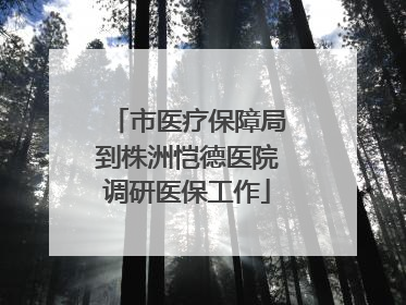 市医疗保障局到株洲恺德医院调研医保工作
