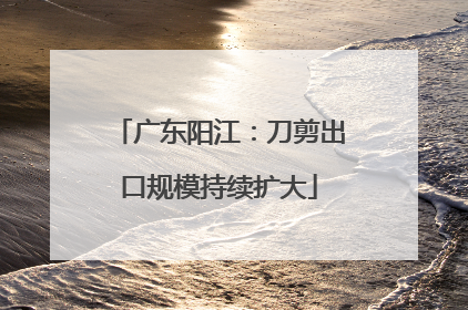 广东阳江：刀剪出口规模持续扩大