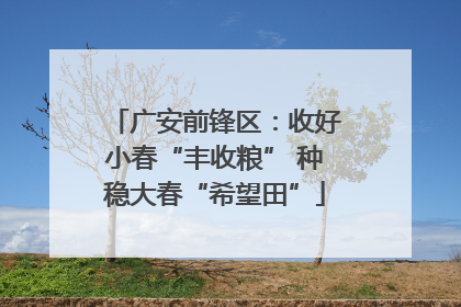 广安前锋区：收好小春“丰收粮” 种稳大春“希望田”