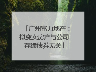 广州富力地产：拟变卖房产与公司存续债券无关