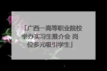 广西一高等职业院校举办实习生推介会 岗位多元吸引学生