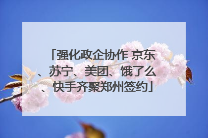 强化政企协作 京东、苏宁、美团、饿了么、快手齐聚郑州签约