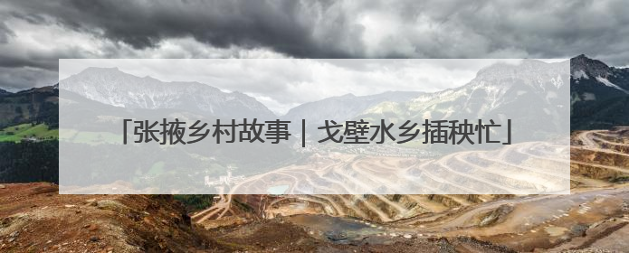 张掖乡村故事｜戈壁水乡插秧忙