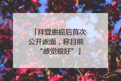 拜登患癌后首次公开露面，称目前“感觉很好”