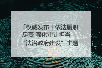 权威发布｜依法履职尽责 强化审计担当 “法治政府建设”主题系列新闻发布会市审计局专场召开