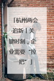 杭州两会·追新丨关键时刻，企业需要“拉一把”