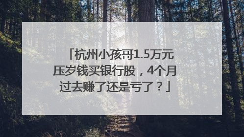 杭州小孩哥1.5万元压岁钱买银行股，4个月过去赚了还是亏了？