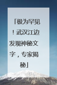 极为罕见！武汉江边发现神秘文字，专家揭秘