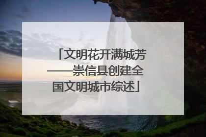 文明花开满城芳——崇信县创建全国文明城市综述